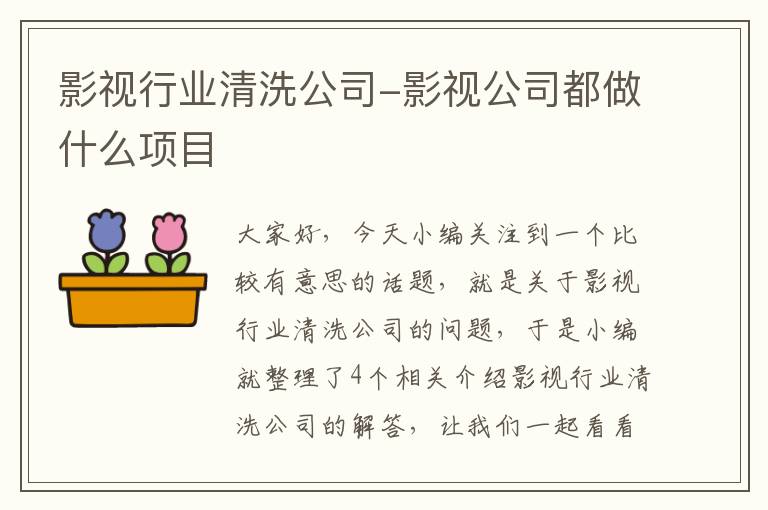 影视行业清洗公司-影视公司都做什么项目