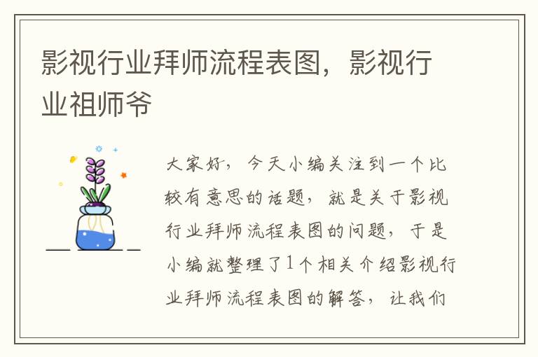 影视行业拜师流程表图，影视行业祖师爷