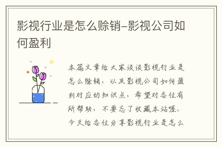 影视行业是怎么赊销-影视公司如何盈利