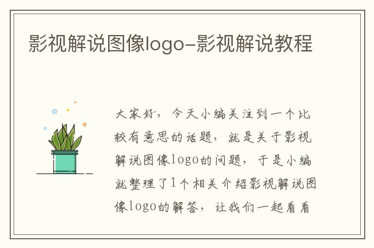 影视解说图像logo-影视解说教程