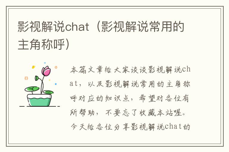 影视解说chat（影视解说常用的主角称呼）