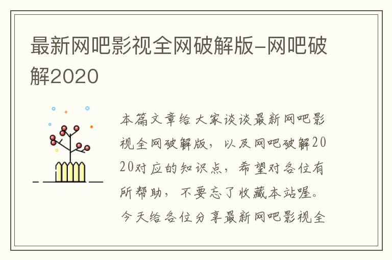 最新网吧影视全网破解版-网吧破解2020