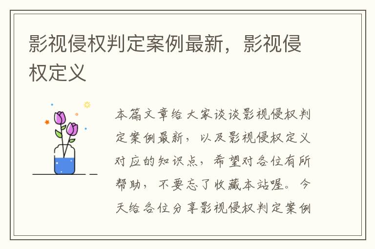 影视侵权判定案例最新，影视侵权定义