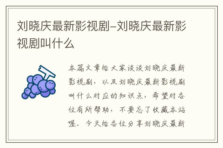 刘晓庆最新影视剧-刘晓庆最新影视剧叫什么