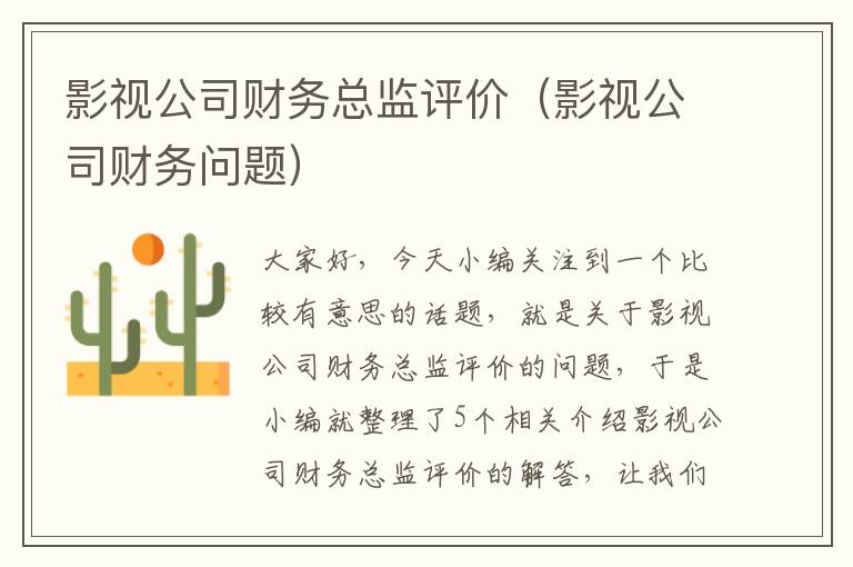 影视公司财务总监评价（影视公司财务问题）